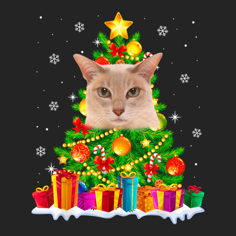 Cute Tonkinese Cat Lover Christmas Tree Xmas Holidays T Shirt 3/4 Sleeve Shirt | Artistshot