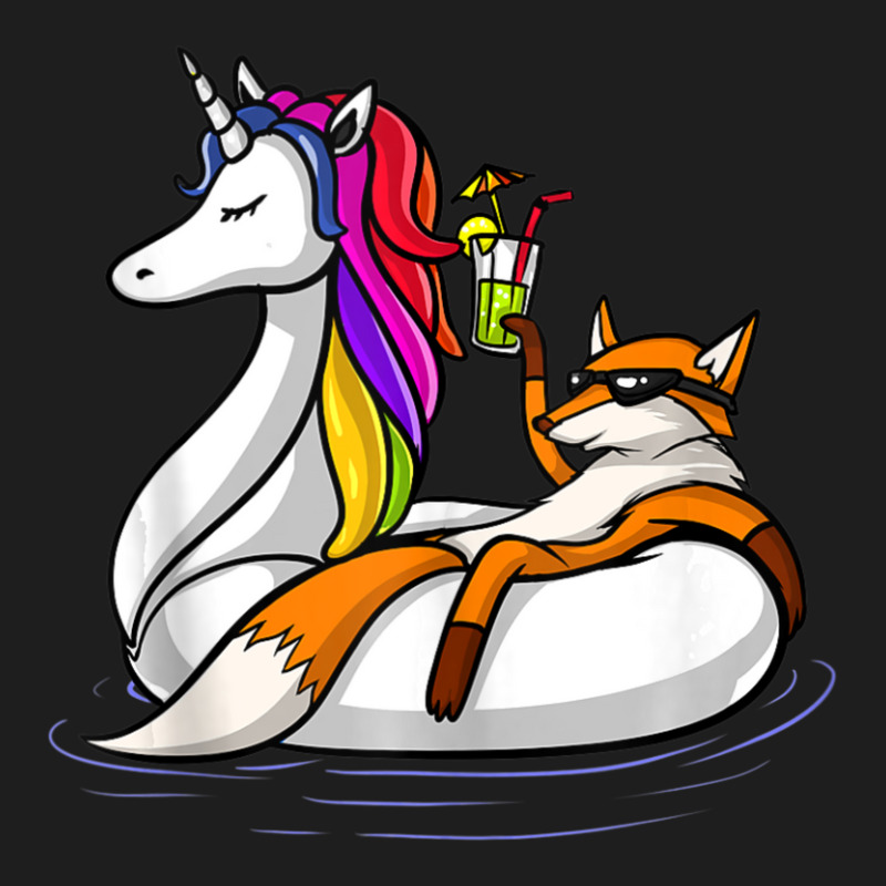 Fox Riding Unicorn Float Pool Party Funny Classic T-shirt | Artistshot