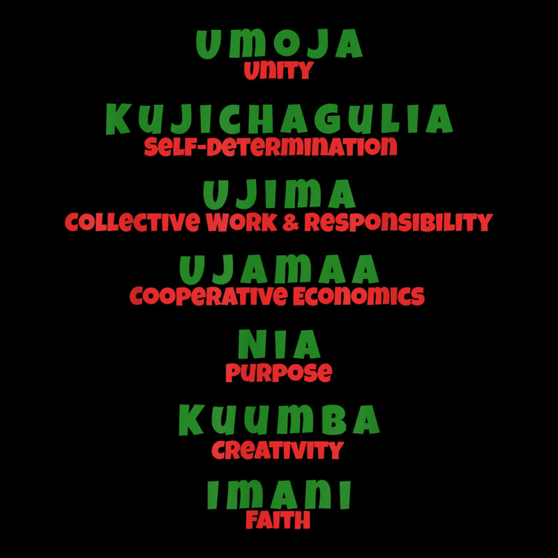 Kwanzaa Principles Green And Red Font T Shirt Unisex Jogger by keishawnredner | Artistshot