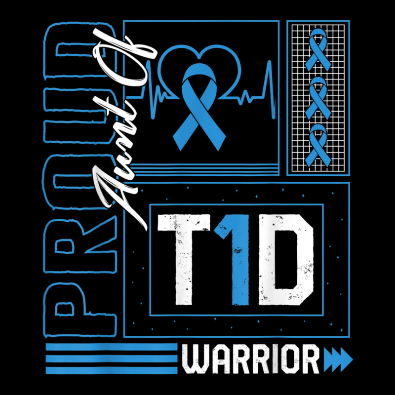 Proud Aunt Of T1d Warrior Ribbon Diabetes Awareness Type One T Shirt ...