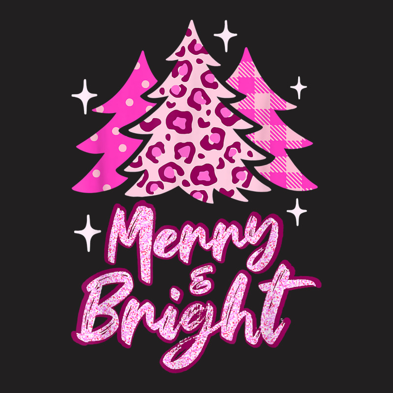 Merry And Bright Pink Christmas Tree, Pink Christmas Costume T Shirt T-shirt | Artistshot