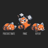 Procrastinate Panic Repeat Shirt Daily Distressed Red Pandas T Shirt 3/4 Sleeve Shirt | Artistshot