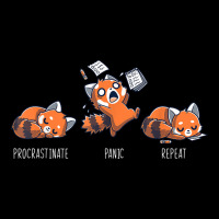 Procrastinate Panic Repeat Shirt Daily Distressed Red Pandas T Shirt Fleece Short | Artistshot