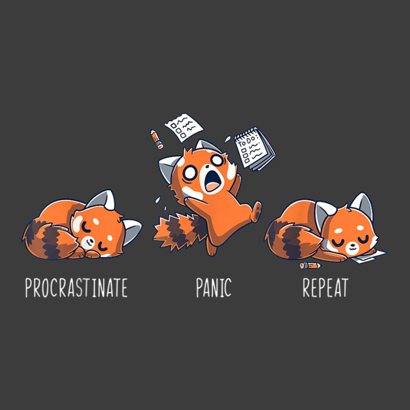 Procrastinate Panic Repeat Shirt Daily Distressed Red Pandas T Shirt Men's Polo Shirt | Artistshot