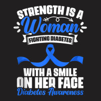 Woman Fighting Diabetes Warrior Diabetic Diabetes Awareness Tank Top T-shirt | Artistshot