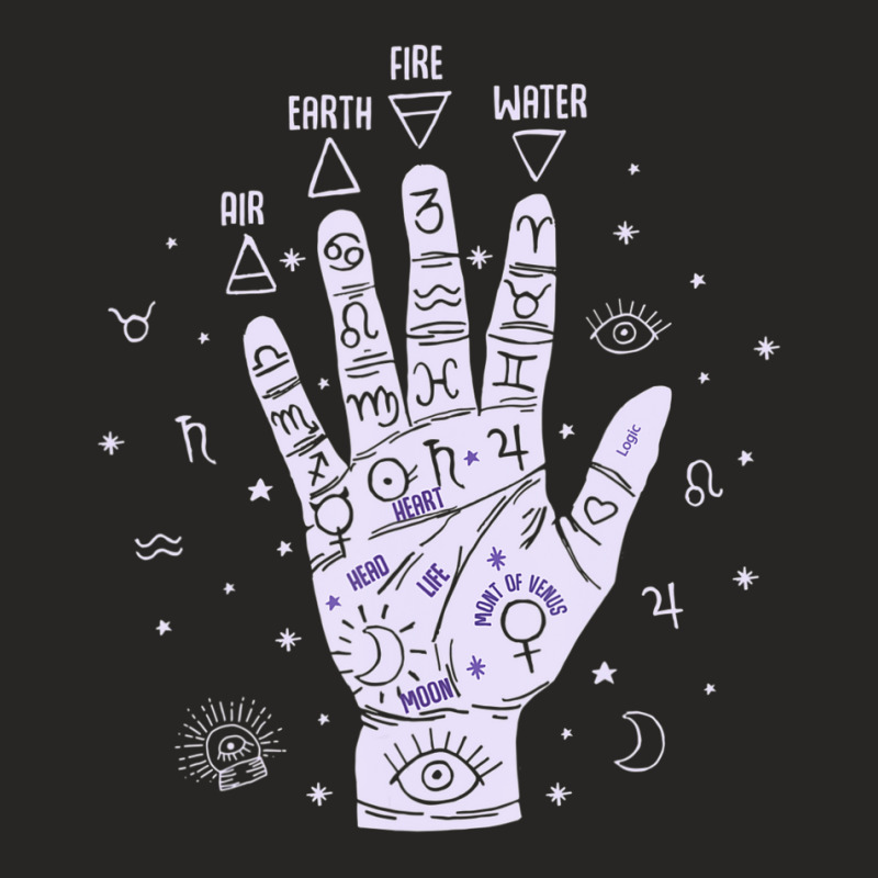 Palmistry Hand Reading Future Telling Esoteric Spiritual Ladies Fitted T-Shirt by femalesbaubles | Artistshot