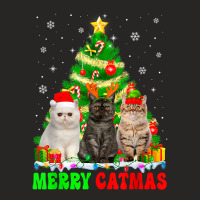 Funny Merry Catmas Exotic Shorthair Cat Mom Cat Dad Xmas Cat T Shirt Ladies Fitted T-shirt | Artistshot