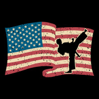 American Flag Karate Kick Silouette Design Women's V-neck T-shirt | Artistshot