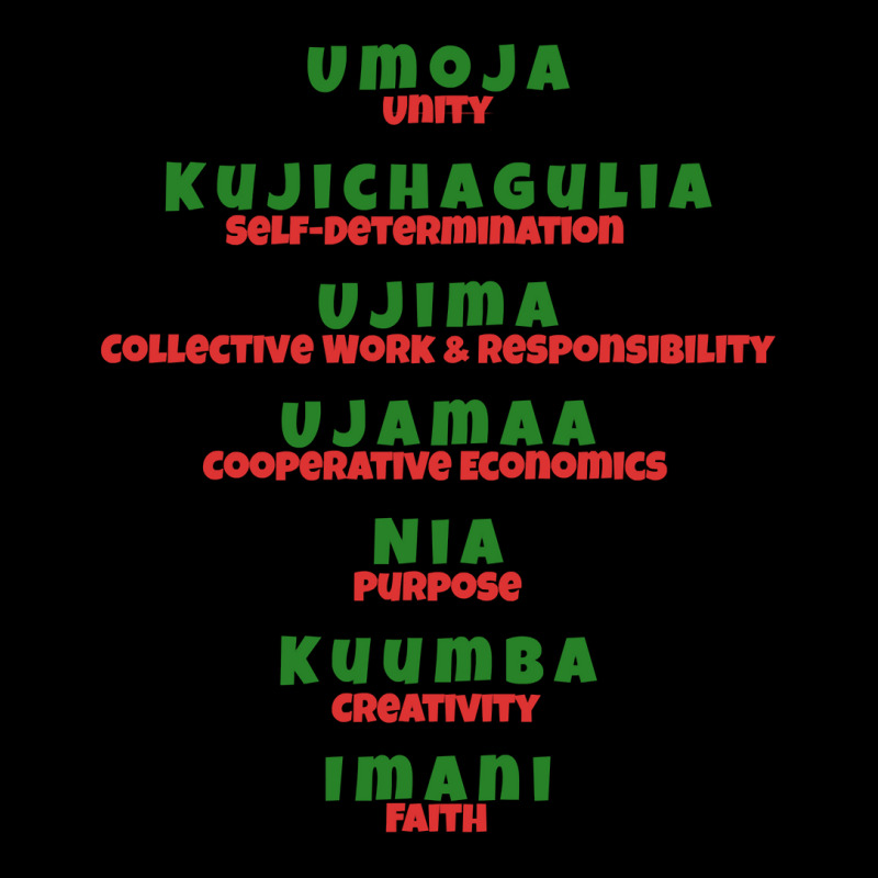 Kwanzaa Principles Green And Red Font Long Sleeve T Shirt Kids Cap by adam.troare | Artistshot