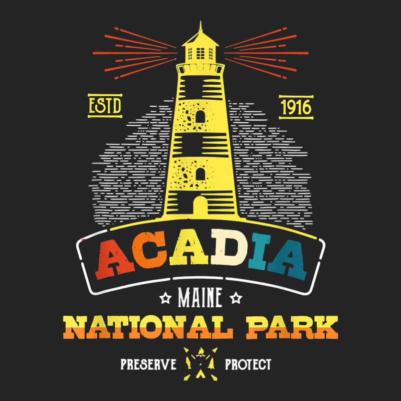 Vintage Acadia National Park T Shirt 3/4 Sleeve Shirt | Artistshot