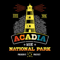 Vintage Acadia National Park T Shirt Men's Long Sleeve Pajama Set | Artistshot