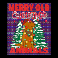 Ugly Merry Old Christmas Animals Sweater Dog Lights Design T Shirt Adjustable Cap | Artistshot