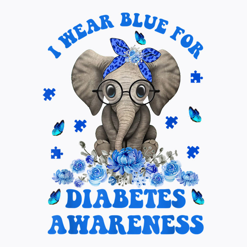 I Wear Blue For Diabetes Awareness Elephant Warrior Women T Shirt T-shirt | Artistshot