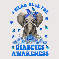 I Wear Blue For Diabetes Awareness Elephant Warrior Women T Shirt Pocket T-shirt | Artistshot