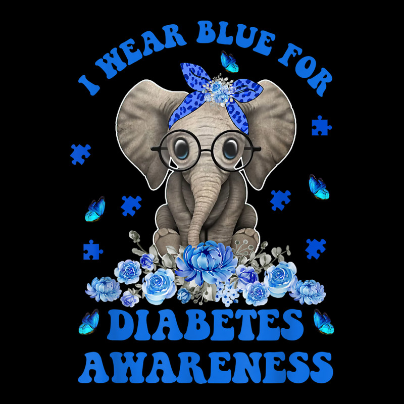 I Wear Blue For Diabetes Awareness Elephant Warrior Women T Shirt Men's Long Sleeve Pajama Set | Artistshot