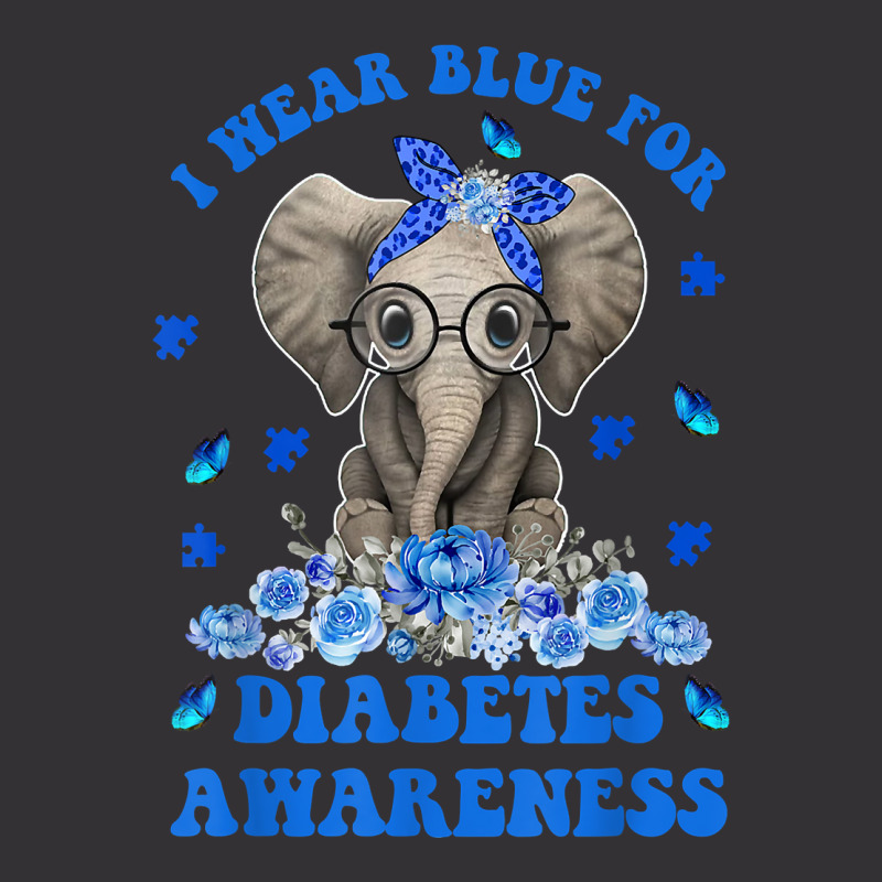 I Wear Blue For Diabetes Awareness Elephant Warrior Women T Shirt Vintage Hoodie | Artistshot