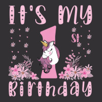 Kids It's My 1st Birthday Unicorn Lover Kid 1 Year Old Birthday T Shir Vintage Hoodie And Short Set | Artistshot