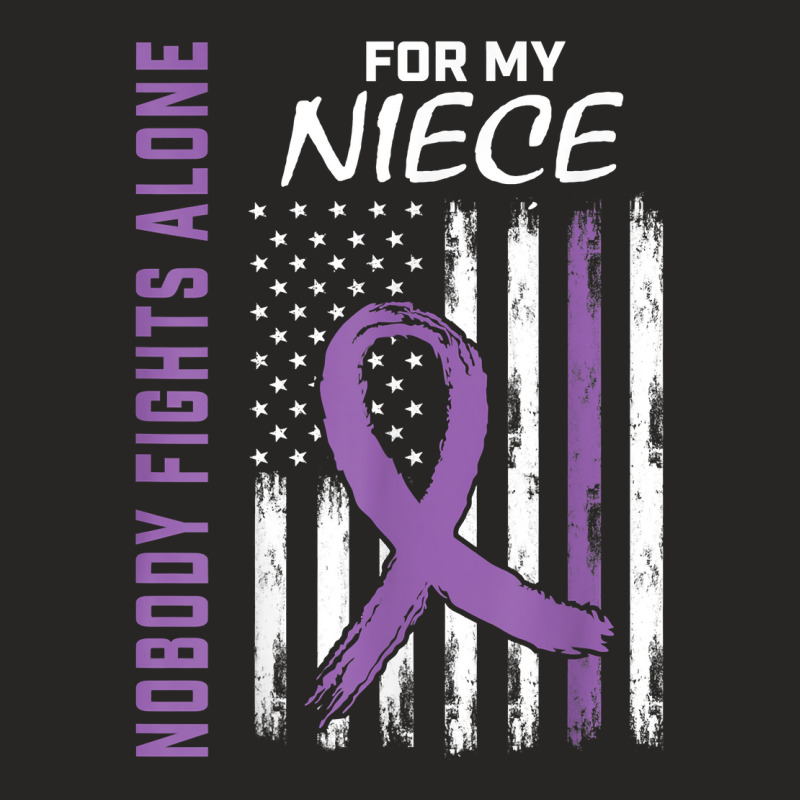 Nobody Fights Alone Niece Lupus Awareness American Flag T Shirt Ladies Fitted T-Shirt by chipbeltzox | Artistshot