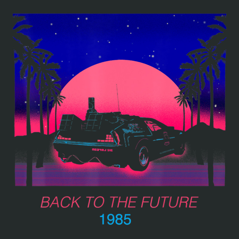 Back To The Future 1985 Neon Delorean Sunset Women's Triblend Scoop T-shirt by femalesbaubles | Artistshot