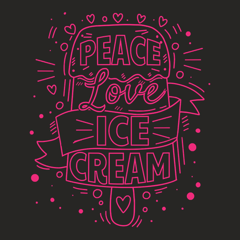 Peace Love Ice Cream Food Dessert Ladies Fitted T-Shirt by declangreenwood | Artistshot