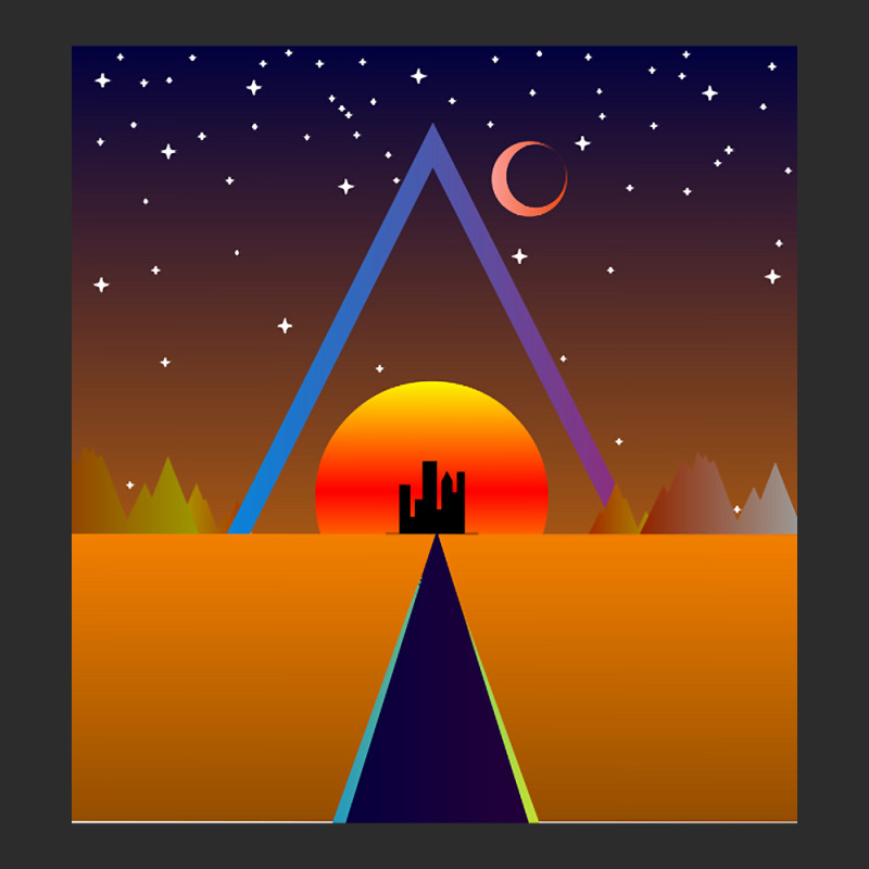 Retro Sunset, Triangle And Moon, Retro Landscape Exclusive T-shirt | Artistshot