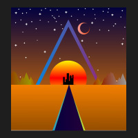 Retro Sunset, Triangle And Moon, Retro Landscape Classic T-shirt | Artistshot