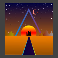 Retro Sunset, Triangle And Moon, Retro Landscape Vintage T-shirt | Artistshot