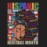 Latina Woman Art Hispanic Heritage Month Latin Country Flags 188 T-shirt | Artistshot