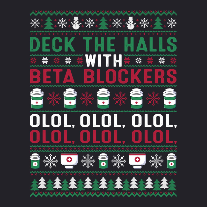 Pharmacist Deck The Halls With Beta Blockers Olol Christmas Sweatshirt Unisex Sherpa-Lined Denim Jacket by gennej | Artistshot