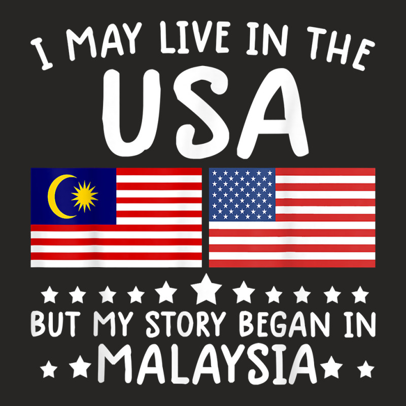 Malaysian Roots Shirt Half American Flag Malaysiaflag Tee T Shirt Ladies Fitted T-Shirt by mintywotm | Artistshot