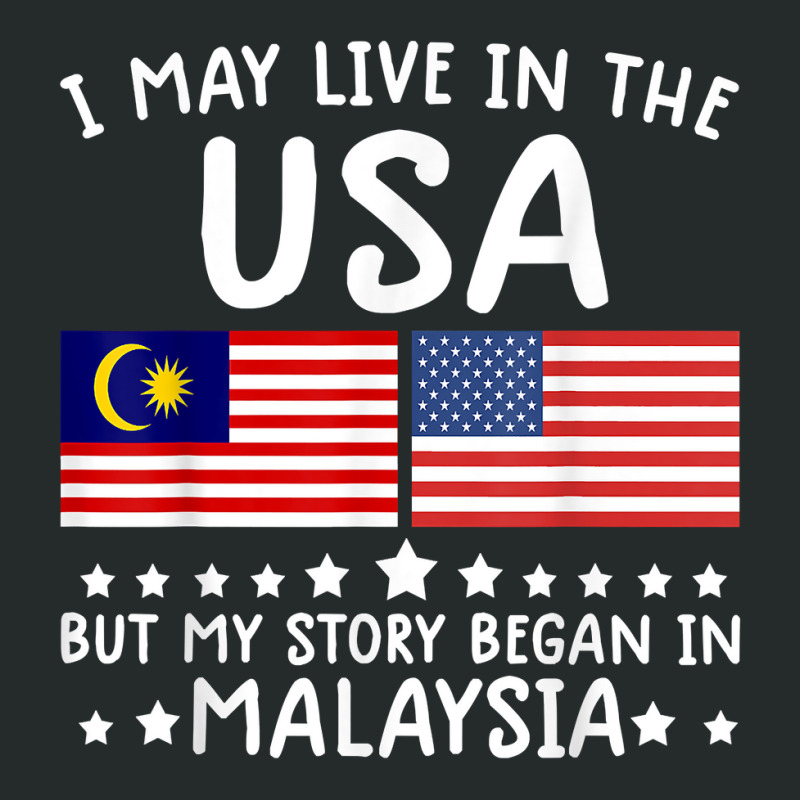 Malaysian Roots Shirt Half American Flag Malaysiaflag Tee T Shirt Women's Triblend Scoop T-shirt by mintywotm | Artistshot