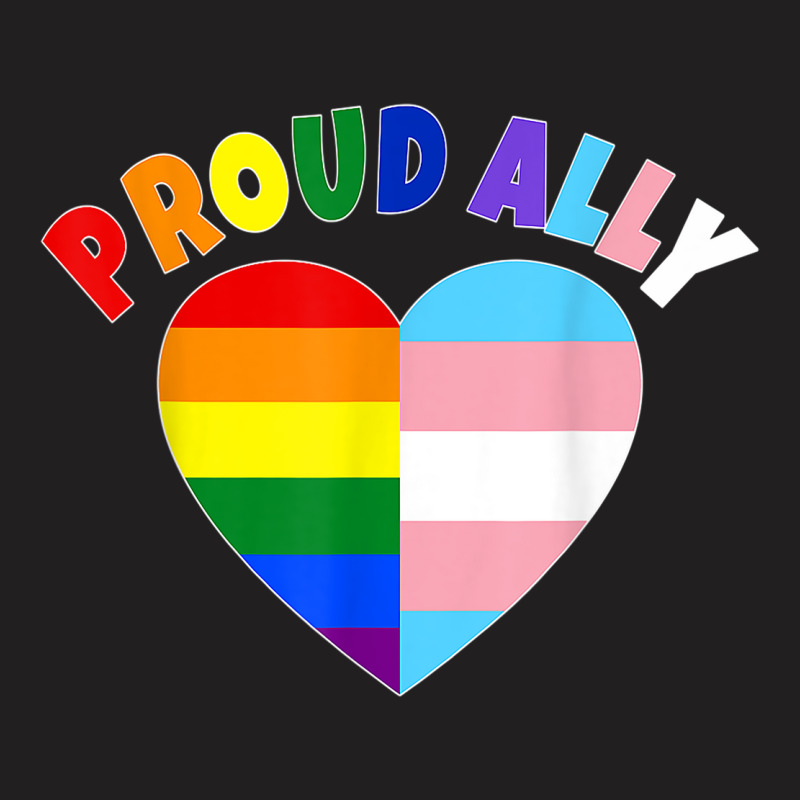 Proud Ally Lgbt Rainbow Heart Tee  Gay Pride Month T-shirt | Artistshot