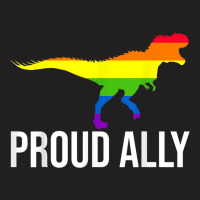 Proud Ally Pride Shirt Gay Lgbt Day Month Dino Rainbow T-shirt | Artistshot