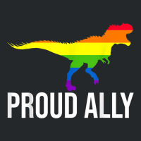 Proud Ally Pride Shirt Gay Lgbt Day Month Dino Rainbow Crewneck Sweatshirt | Artistshot