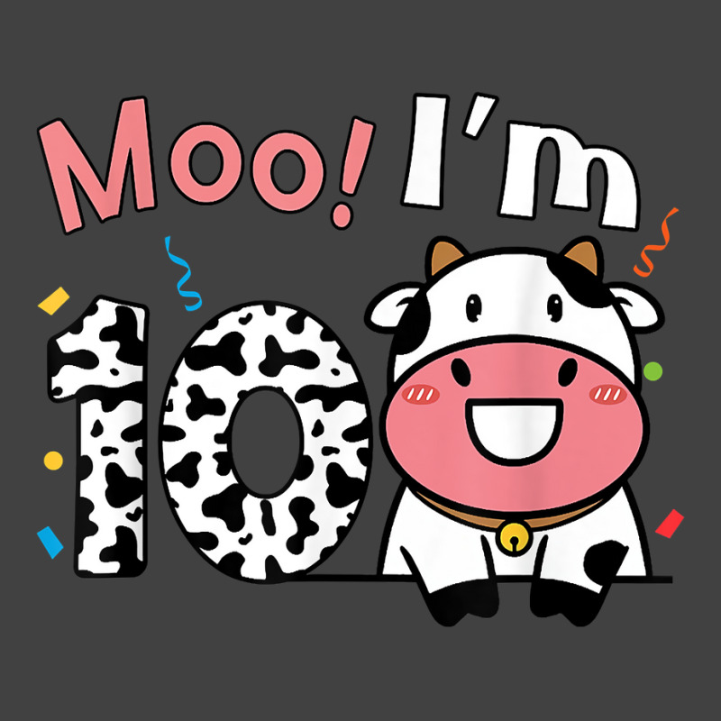 Moo I'm 10 Barnyard Farm Cow 10th Birthday 10 Year Old Bday T Shirt Vintage T-shirt | Artistshot