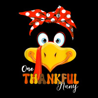 One Thankful Nany Thanksgiving Mom Turkey Messy Bun T Shirt Men's 3/4 Sleeve Pajama Set | Artistshot