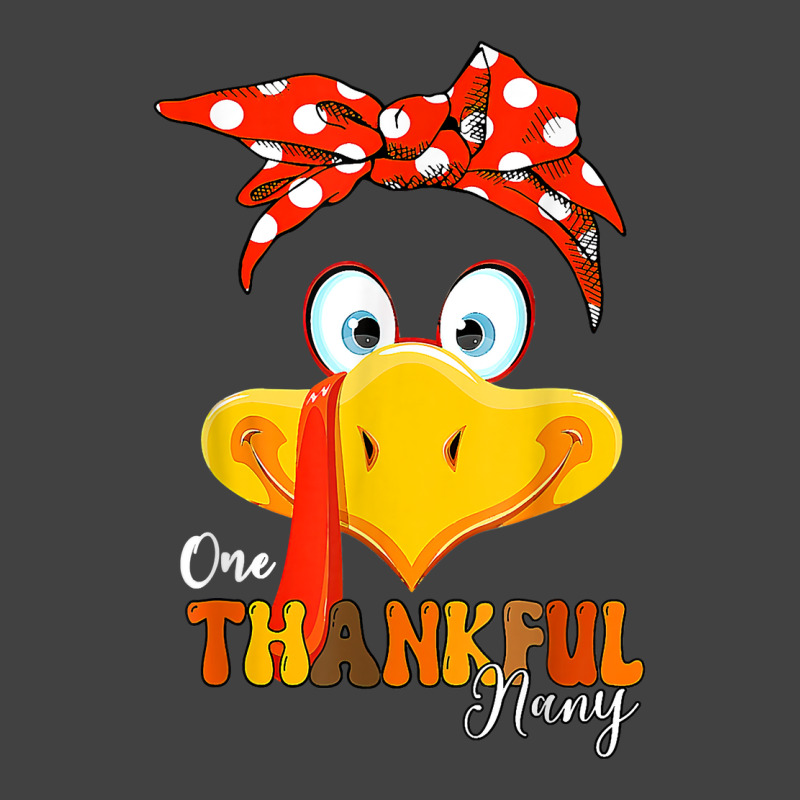 One Thankful Nany Thanksgiving Mom Turkey Messy Bun T Shirt Vintage T-shirt | Artistshot