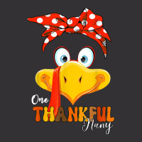 One Thankful Nany Thanksgiving Mom Turkey Messy Bun T Shirt Vintage Hoodie And Short Set | Artistshot