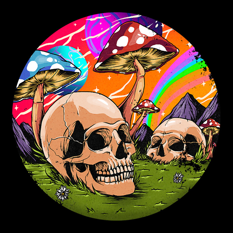 Psychedelic World Hippie Trippy Skull Mushroom Mycologist 42 Pocket T-Shirt by stress | Artistshot