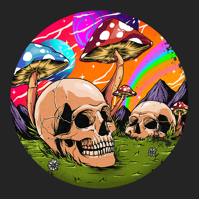 Psychedelic World Hippie Trippy Skull Mushroom Mycologist 42 3/4 Sleeve Shirt by stress | Artistshot