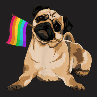 Pug Dog Rainbow Flag Lgbt T Shirt Gay Pride T-shirt | Artistshot