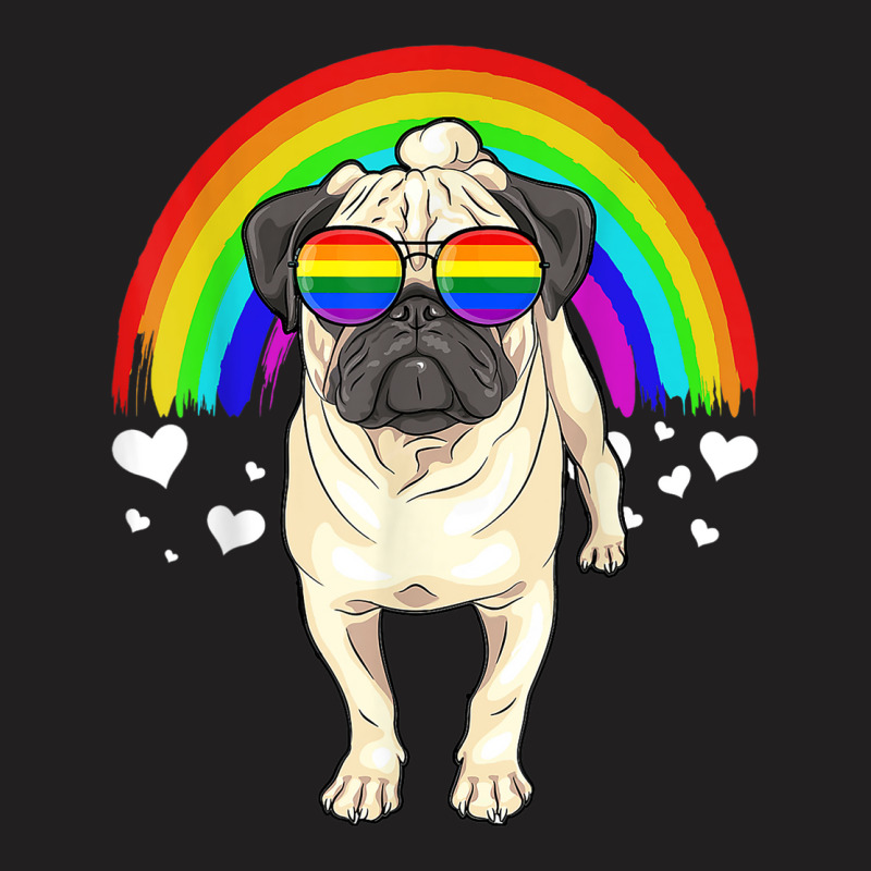 Pug Dog With Rainbow Sunglasses Gay Pride Lgbt  Gifts T-shirt | Artistshot