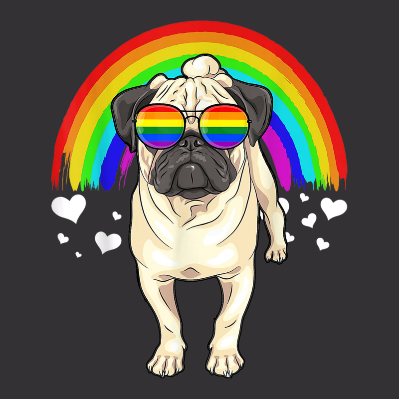 Pug Dog With Rainbow Sunglasses Gay Pride Lgbt  Gifts Vintage Hoodie And Short Set | Artistshot