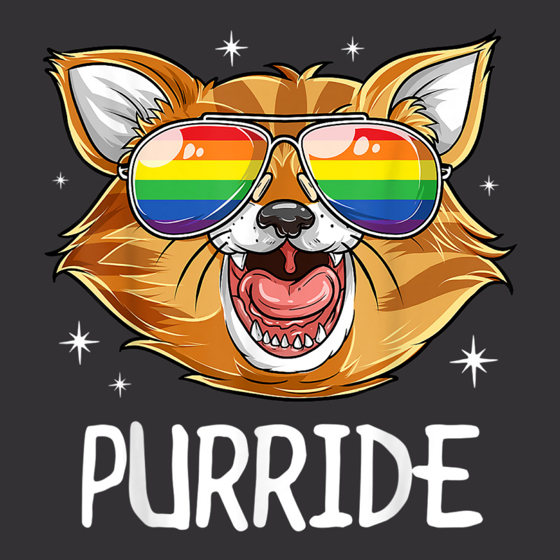 Purride Cat Gay Pride Lgbt Rainbow Flag T Shirt Sunglasses Vintage Hoodie And Short Set | Artistshot