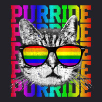 Purride Shirt Funny Cat Gay Pride Lgbtq Rainbow Flag Gift Unisex Sherpa-lined Denim Jacket | Artistshot