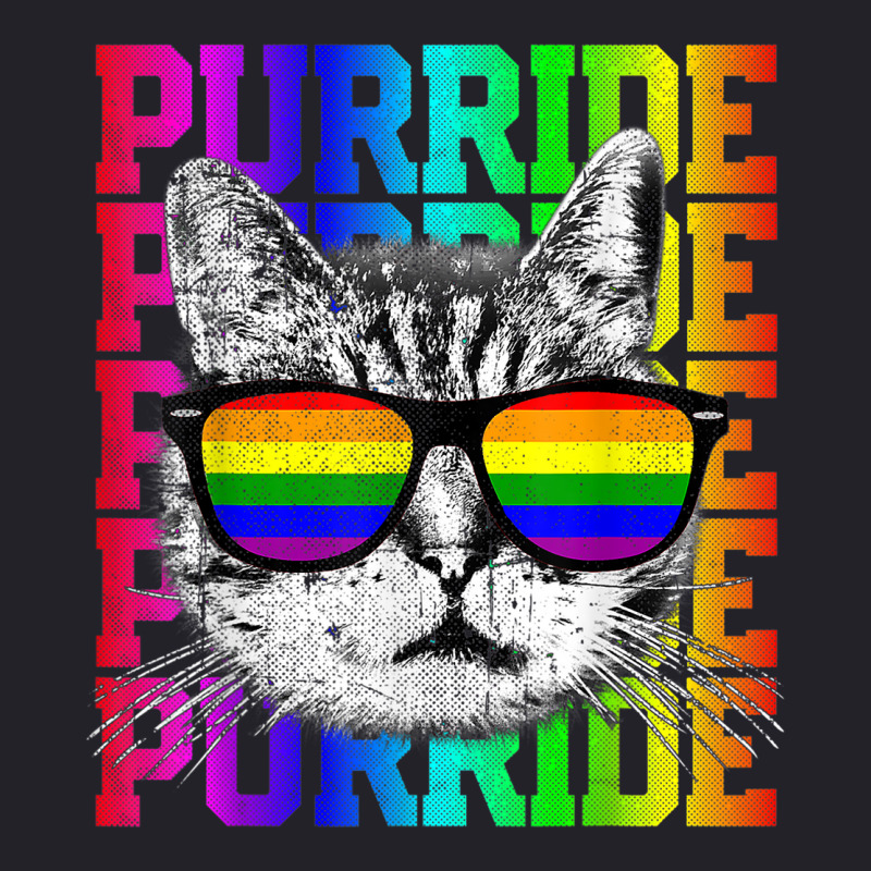 Purride Shirt Funny Cat Gay Pride Lgbtq Rainbow Flag Gift Unisex Sherpa-lined Denim Jacket | Artistshot