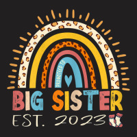 Promoted To Big Sister Est 2023   Rainbow Expectant Sis T Shirt T-shirt | Artistshot