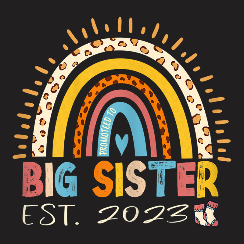 Promoted To Big Sister Est 2023   Rainbow Expectant Sis T Shirt T-shirt | Artistshot