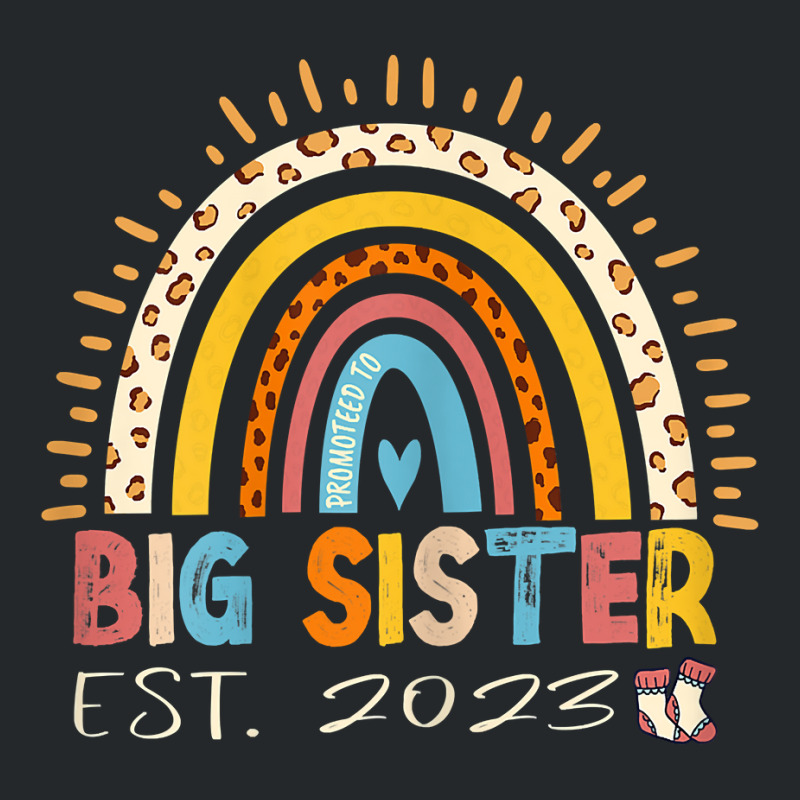 Promoted To Big Sister Est 2023   Rainbow Expectant Sis T Shirt Crewneck Sweatshirt | Artistshot