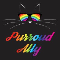 Purroud Ally Rainbow Sunglasses Cat Gay Pride Proud Ally T-shirt | Artistshot